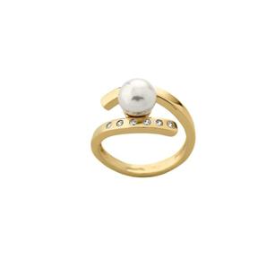 Anillo Majorica Selene Plata Baño Oro, Circonitas y Perla 8mm 08869.01.1.992.700.1