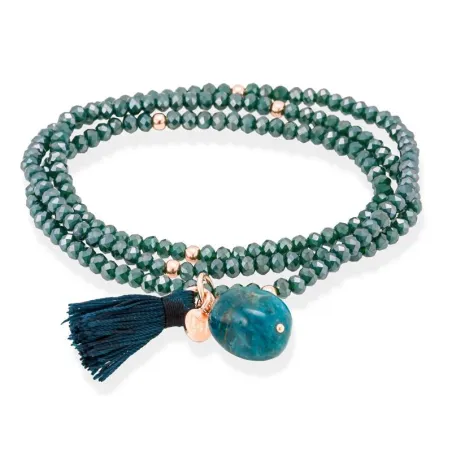 Pulsera Marina García Zen Azul Plata Baño Oro Rosa y Apatito 90494UA