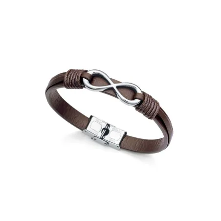 Pulsera Viceroy Fashion Magnum Hombre Piel Marrón e Infinito Acero 1465P01011