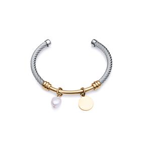 Pulsera Viceroy Fashion Chic Acero Inoxidable Plateado y Dorado y Perla Cultivada 14082P01019