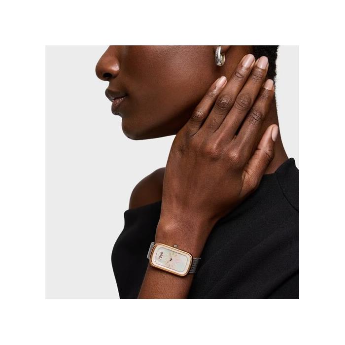 Reloj Tous Watches T-Band Club Malla Acero Plateado y Rosado y Nácar Mujer 3000140500