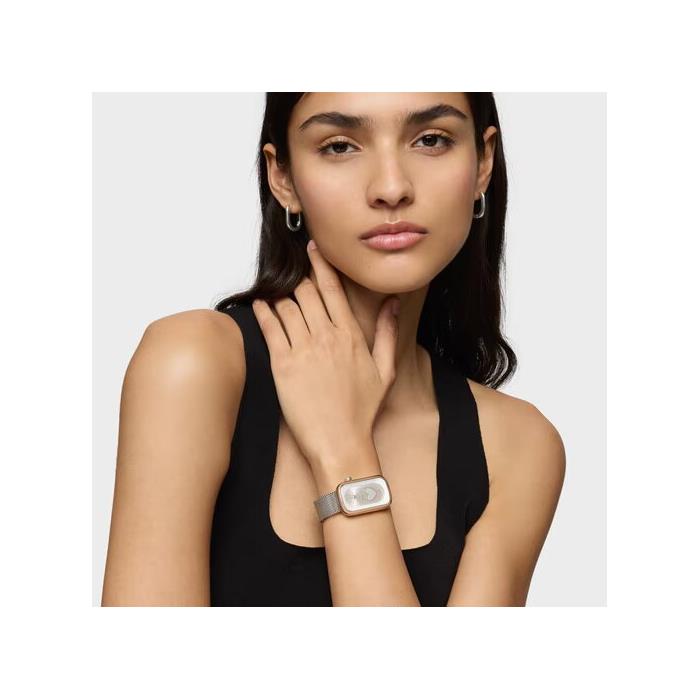 Reloj Tous Watches T-Band Club Malla Acero Plateado y Rosado Silueta Corazón Mujer 3000140800