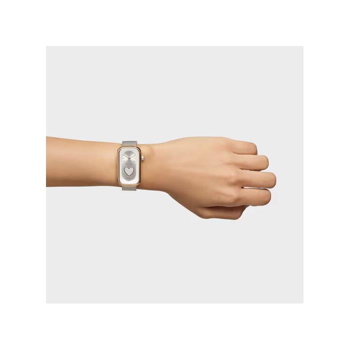 Reloj Tous Watches T-Band Club Malla Acero Plateado y Rosado Silueta Corazón Mujer 3000140800