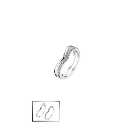 Anillo Lotus Silver Corazones Plata y Circonitas LP1992-3/112