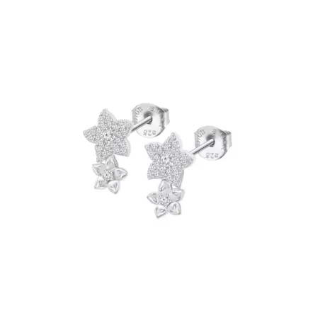 Pendientes Lotus Silver Trendy Flores Plata y Circonitas Blancas LP3836-4/1
