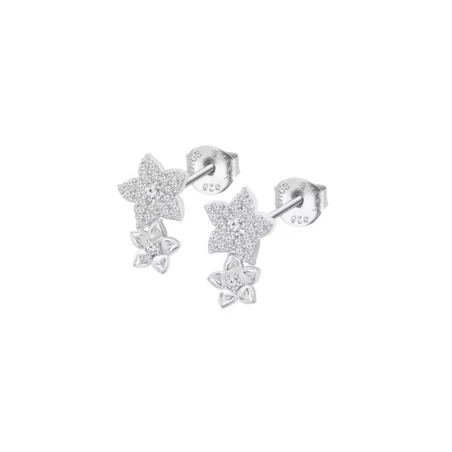 Pendientes Lotus Silver Trendy Flores Plata y Circonitas Blancas LP3836-4/1