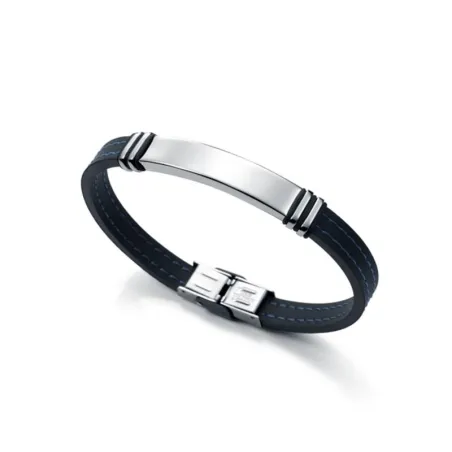 Pulsera Viceroy Fashion Air Acero Plateado y Caucho Negro Hombre 6343P09013