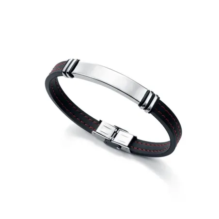 Pulsera Viceroy Fashion Air Acero Plateado y Caucho Negro Hombre 6343P09017