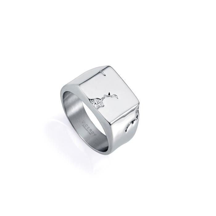 Anillo Viceroy Fashion Sello Agrietado Acero Hombre 15165A02400