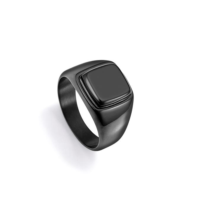 Anillo Viceroy Fashion Acero Negro y Piedra Negra Hombre 75375A02210