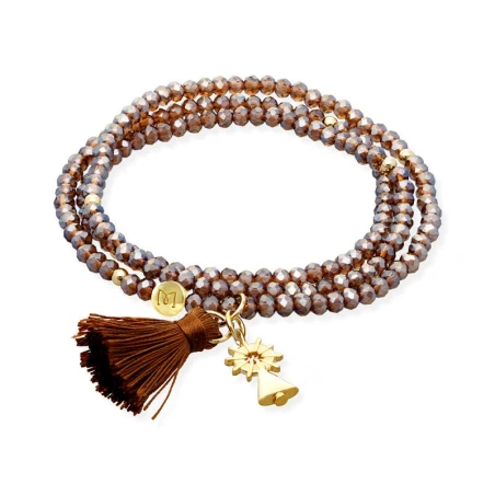 Pulsera Marina García Zen Moka Plata Baño Oro y Virgen Pilar 91166U23
