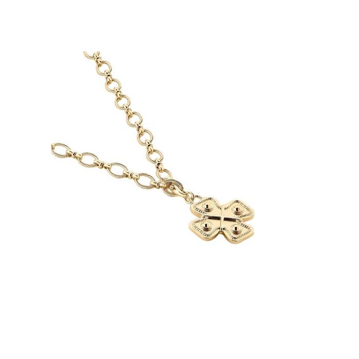 Gargantilla Corta Agatha Paris N-13 Cruz Baño oro y Piedras Rojas 02680409-324-TU