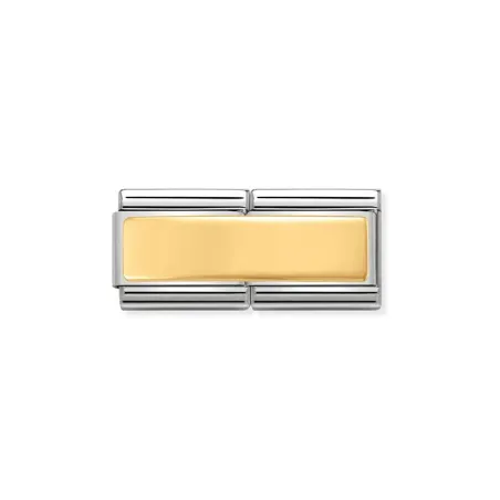 Composable DOUBLE Classic ENGRAVED acero y oro 750 CUSTOM Placa Lisa