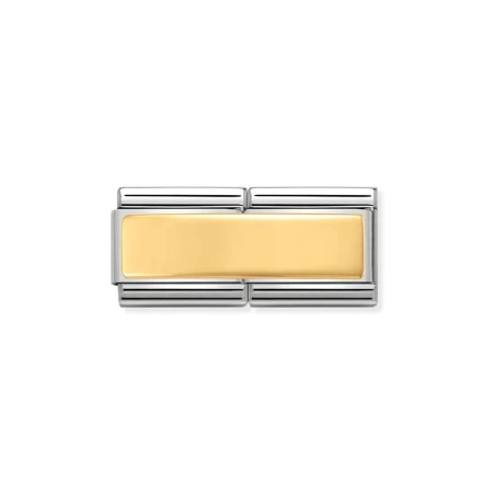 Composable DOUBLE Classic ENGRAVED acero y oro 750 CUSTOM Placa Lisa