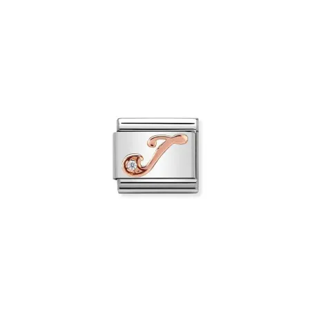 Composable Classic LETRAS en acero, circones y oro 9K J