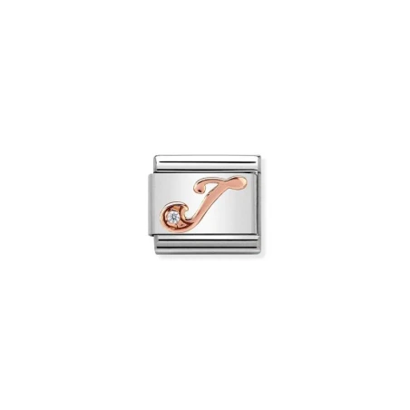 Composable Classic LETRAS en acero, circones y oro 9K J