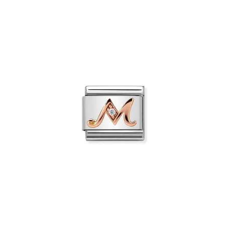 Composable Classic LETTERE acciaio, zirconi e oro 375 (13_M)