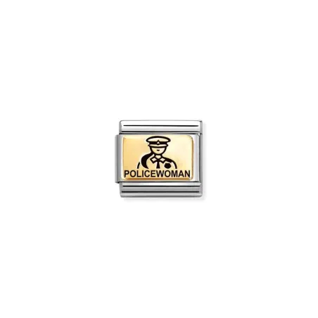 Composable Classic PLACAS (IC) en acero y oro 750 Mujer Policia