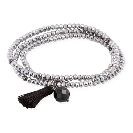 Pulsera Marina García Zen Plateado y Ónix Negro 90105UN