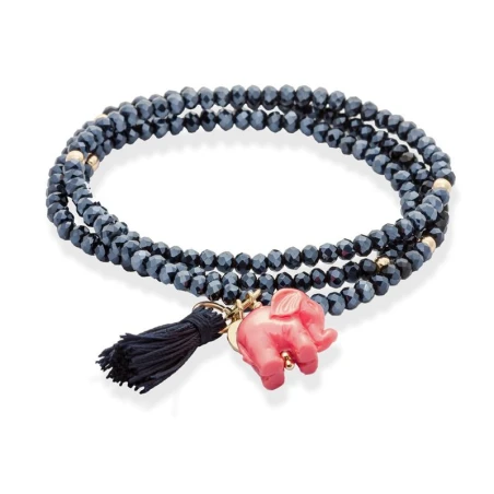 Pulsera Marina García Zen Azul Plata Baño Rosado y Elefante 90045UE
