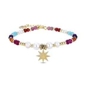 Pulsera Luxenter Shasha Mujer Plata Baño Oro Sol y Piedras Multicolor BXA170YC2000