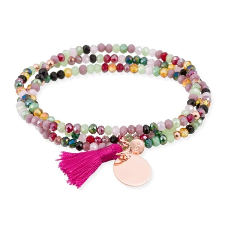 Pulsera Marina García Zen Rosa y Chapa Plata Baño Oro Rosa 90571UX