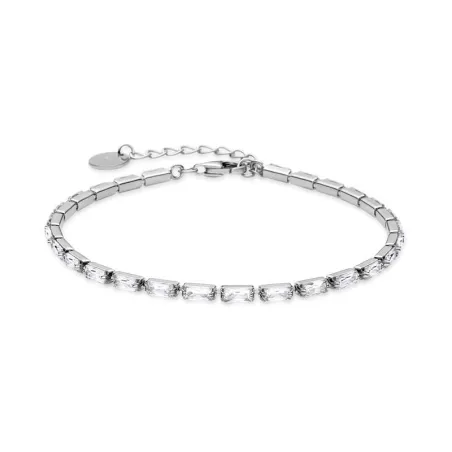 Pulsera Luxenter Alku Plata Baño Rodio y Circonitas Blancas Baguette BX3330000