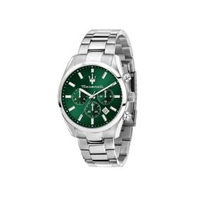 Reloj Maserati Attrazione Hombre Plateado y Verde Cronógrafo R8853151011