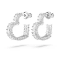 Pendientes Swarovski Matrix Aro Corazón Baño Rodio y Cristales Blancos 5653170