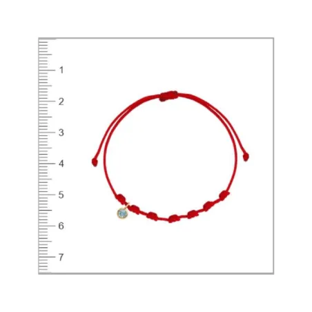 Pulsera Niña Comunión Cordón Rojo, Oro Amarillo y Cristal 1-90262-1-9
