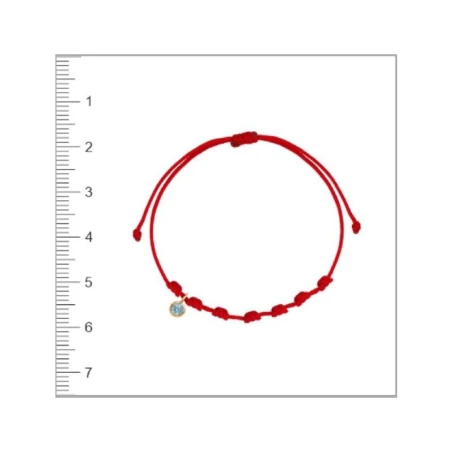 Pulsera Niña Comunión Cordón Rojo, Oro Amarillo y Cristal 1-90262-1-9