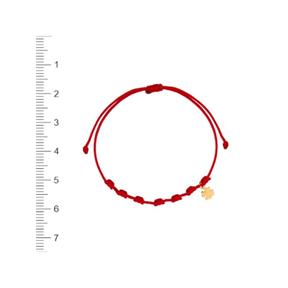 Pulsera Niña Comunión Cordón Rojo y Trébol Oro 1-90239-1-9