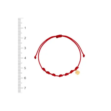 Pulsera Niña Comunión Cordón Rojo y Trébol Oro 1-90239-1-9