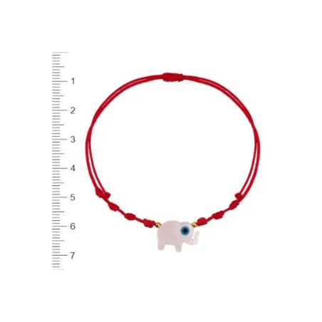 Pulsera Niña Comunión Cordón Rojo y Elefante 1-90446-4-9