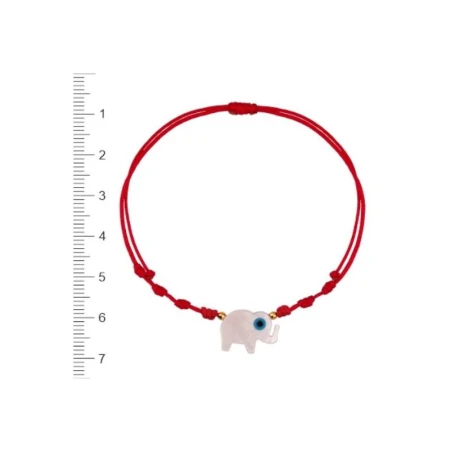 Pulsera Niña Comunión Cordón Rojo y Elefante 1-90446-4-9