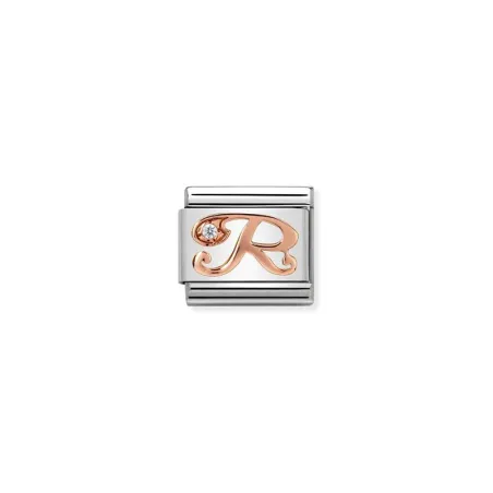 Composable Classic LETRAS en acero, circones y oro 9K R
