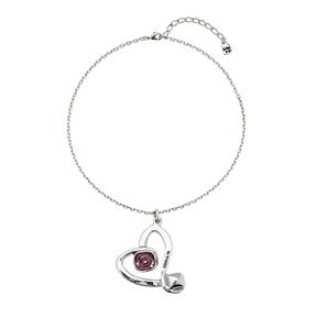 Collar UNOde50 Ser Expresiva Corazón Baño Plata y Cristal Rojo COL1989RSAMTL0U