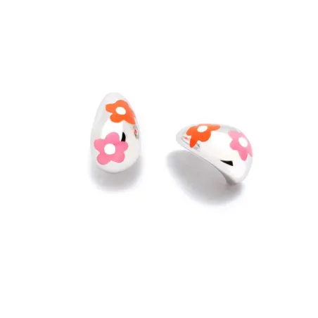 Pendientes Agatha Ruiz de la Prada Veneta Aro Plata y Flores 020VEN