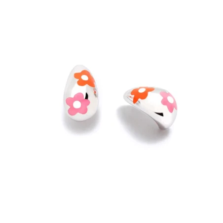 Pendientes Agatha Ruiz de la Prada Veneta Aro Plata y Flores 020VEN