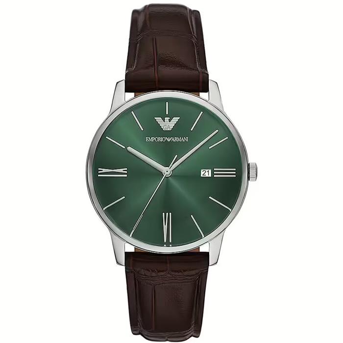 Reloj Emporio Armani Leather Verde y Negro Analógico Hombre AR11672