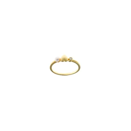 Anillo Salvatore Corazón Plata Baño Oro, Perla y Ciconita 272S0016