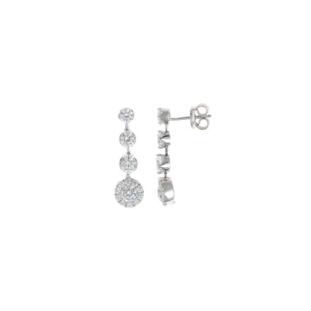 Pendientes Salvatore Colgantes Plata Baño Rodio y Circonitas Blancas 136A0757