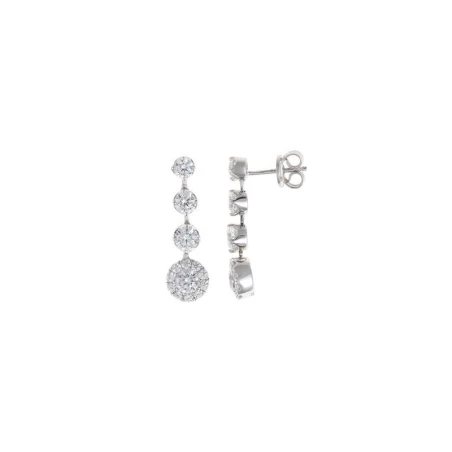 Pendientes Salvatore Colgantes Plata Baño Rodio y Circonitas Blancas 136A0757