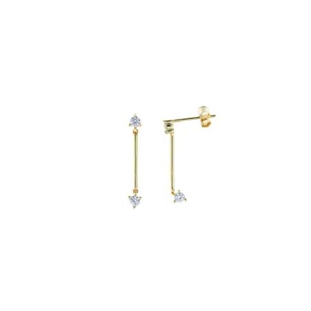 Pendientes Salvatore Barra Plata Baño Oro y Circonitas blancas 213A0582