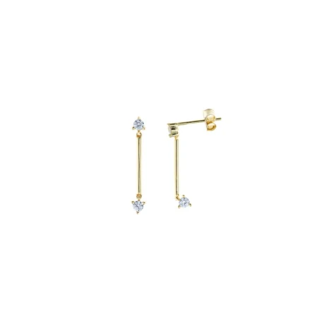 Pendientes Salvatore Barra Plata Baño Oro y Circonitas blancas 213A0582