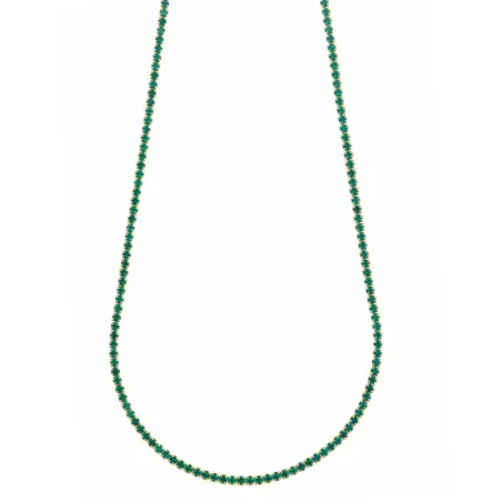 Collar Salvatore Riviere Plata Baño Oro y Circonitas Verdes 258C0014
