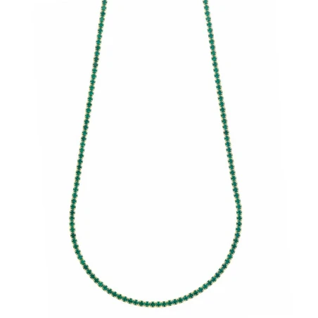 Collar Salvatore Riviere Plata Baño Oro y Circonitas Verdes 258C0014