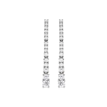 Pendientes Luxenter Vorgaz Barras Plata Baño Rodio y Circonitas Blancas ET5510000