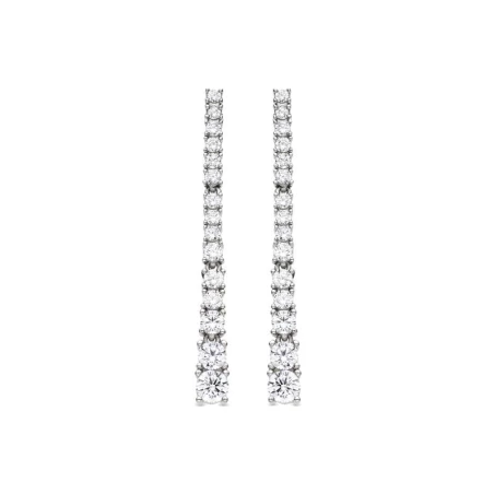 Pendientes Luxenter Vorgaz Barras Plata Baño Rodio y Circonitas Blancas ET5510000