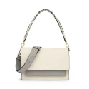 Bandolera TOUS Audree Saffiano Beige y Gris Mediana 2002202601
